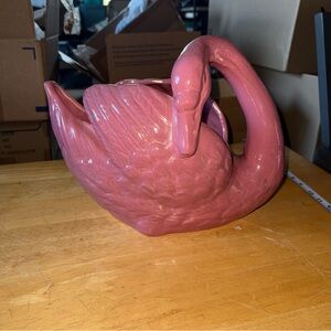 Vintage ceramic swan planter /